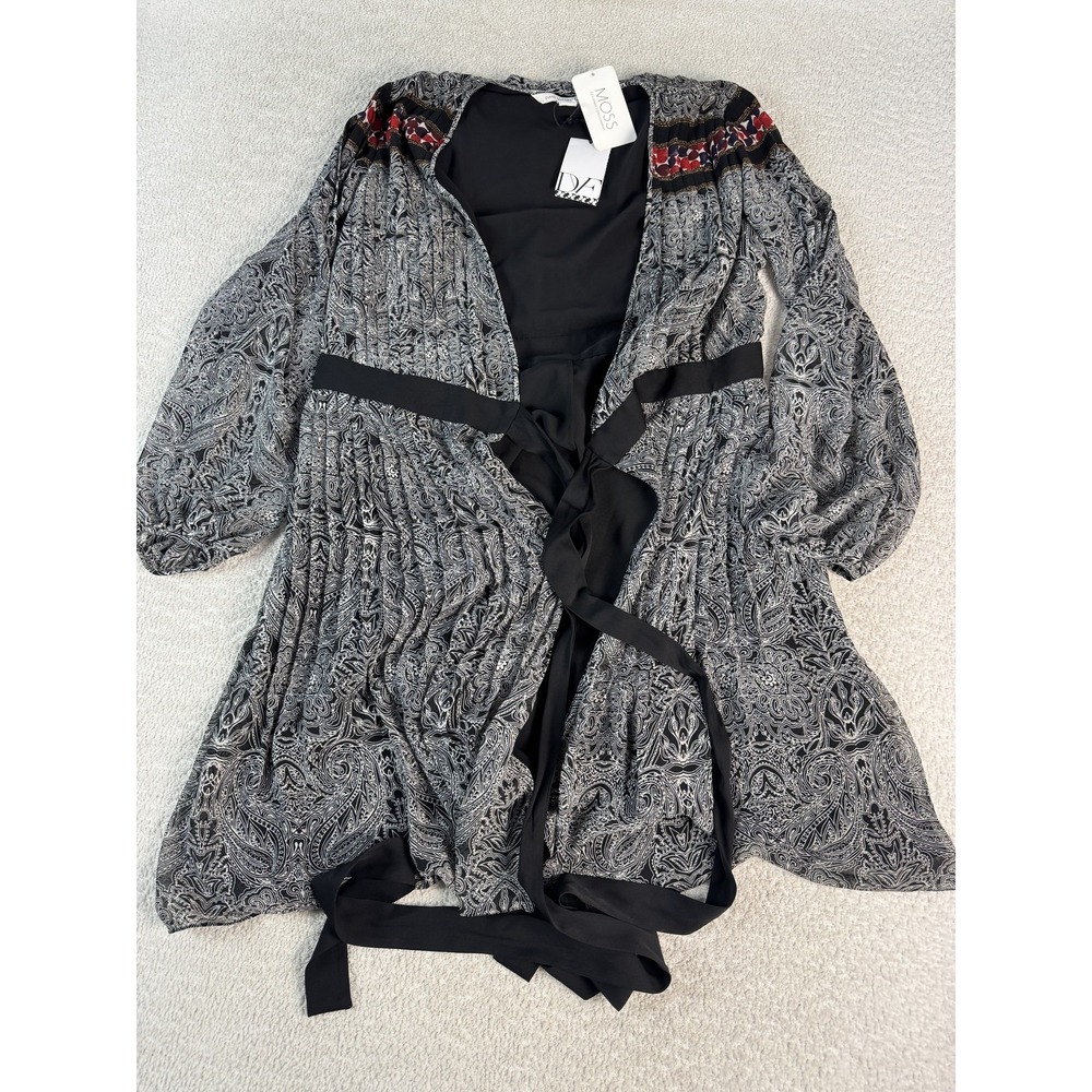 Diane Von Furstenberg Dress Womens 6 Paisley Long Sleeve Wrap Boho Silk
